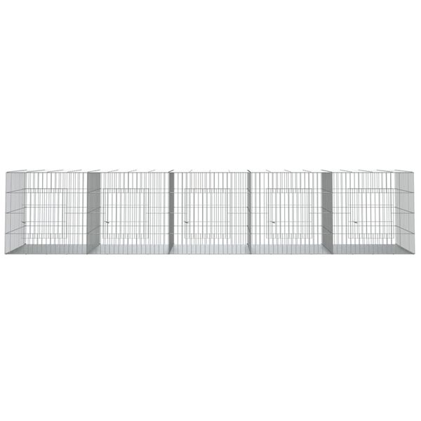 vidaXL Cușcă pentru iepuri, 5 panouri, 217x79x54 cm, fier galvanizat