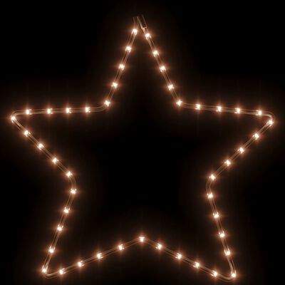 vidaXL Figurină stea de Crăciun, 48 LED-uri, alb cald, 56 cm