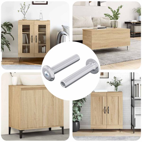 vidaXL Șurub de blocare Simplu 2 pcs Argintiu M6 x 30 mm Oțel