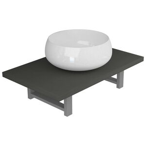 vidaXL Set mobilier de baie, 2 piese, gri, ceramică