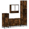 vidaXL Set de mobilier de baie 4 piese Lemn prelucrat de stejar afumat