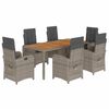 vidaXL Set mobilier de grădină cu perne, 7 piese, gri, poliratan