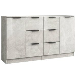 vidaXL Servante, 2 buc., gri beton, 60x30x70 cm, lemn prelucrat
