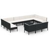 vidaXL Set mobilier de grădină cu perne, 14 piese, negru, poliratan