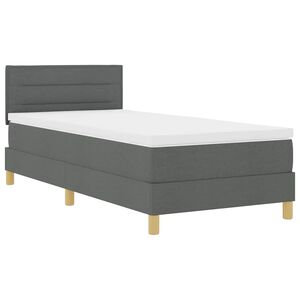 vidaXL Pat cu arc LED cu pernă Gri &icirc;nchis 80 x 200 cm țesătură