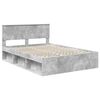 vidaXL Cadru de pat cu headboard Beton 140 x 190 cm Lemn de pin masiv