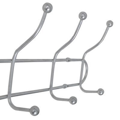 vidaXL Cuier de perete din oțel cu 12 cârlige, 2 buc.