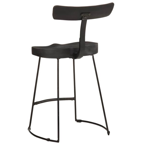 vidaXL Scaune de bar 2 buc Negru 49x43x79 cm Lemn masiv Mango