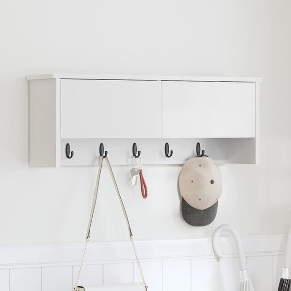vidaXL Răcător de paltoane montat pe perete cu ușă Alb 80 x 20 x 30 cm