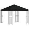 vidaXL Foișor 3 x 3 m Negru Poliester și oțel 190 gsm