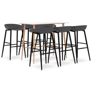 vidaXL Set mobilier de bar, 7 piese, alb și gri