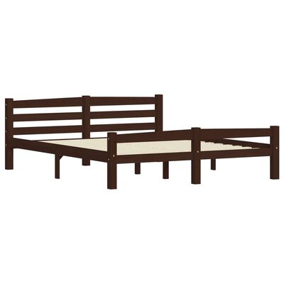 vidaXL Cadru de pat, maro închis, 160x200 cm, lemn masiv de pin