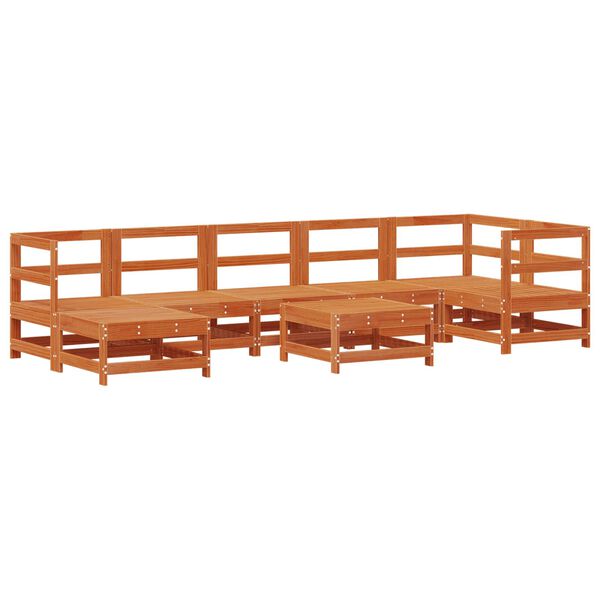 vidaXL Set de lounge pentru grădină 8 pcs Maro ceruit