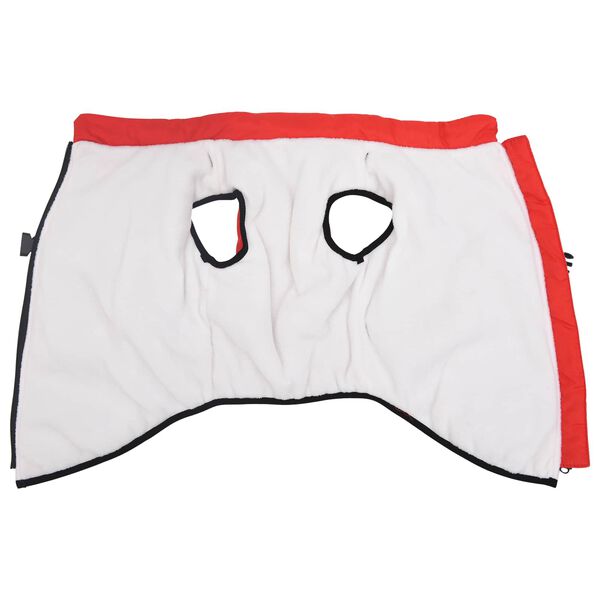 vidaXL Haina pentru C&acirc;ini cu ham Roșu L48 Fleece și poliester