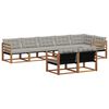 vidaXL Set de canapele de exterior 8 pcs Gri natural și deschis