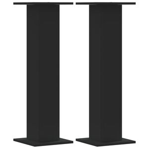 vidaXL Noptiere, 2 buc., negru, 30x30x95 cm, lemn prelucrat