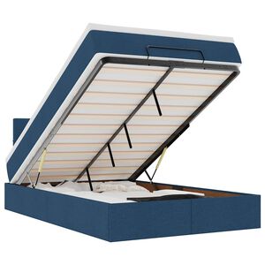 vidaXL Cadru de pat otoman cu saltea 120x190 cm țesătură albastră