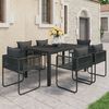 vidaXL Set mobilier de grădină, 7 piese, negru, ratan PVC