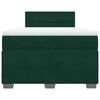 vidaXL Pat box spring cu saltea, verde &icirc;nchis, 120x190 cm, catifea