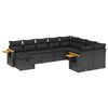 vidaXL Set canapele de grădină cu perne, 10 piese, negru, poliratan
