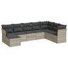 vidaXL Set mobilier de grădină cu perne, 8 piese gri deschis poliratan