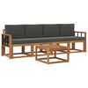 vidaXL Set de canapele de exterior cu pernă 5 pcs Natural și Antracit