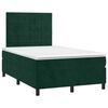 vidaXL Pat box spring cu saltea, verde &icirc;nchis, 120x200 cm, catifea