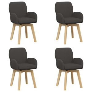 vidaXL Scaune de dining rotative 4 buc. Boucl&eacute; Gri &icirc;nchis