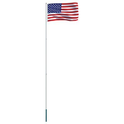vidaXL Steag SUA și stâlp din aluminiu, 4 m
