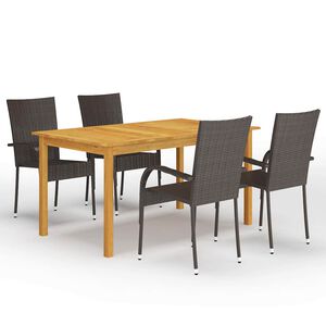 vidaXL Set mobilier de grădină, 5 piese, maro