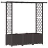 vidaXL Pat Ridicat cu Trellis și Acoperiș Maro 162,5 x 40 x 136 cm PP