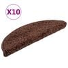 vidaXL Covorașe pentru scări, 10 buc., 56x17x3 cm, maro, semirotunde