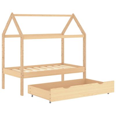 vidaXL Cadru pat copii, cu un sertar, 70x140 cm, lemn masiv de pin