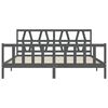vidaXL Cadru pat cu tăblie 200x200 cm, gri, lemn masiv