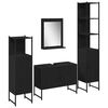 vidaXL Set de mobilier pentru baie 4 buc. Negru 33 x 33 x 185,5 cm