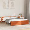 vidaXL Cadru de pat cu headboard Maroniu cerat 205.5 x 95.5 x 51 cm