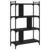 vidaXL Bibliotecă cu 4 niveluri, negru, 76x32x123 cm, lemn prelucrat