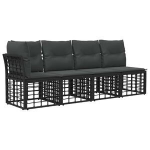 vidaXL Canapea de grădină cu 4 locuri și braț st&acirc;ng 4 pcs