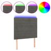 vidaXL Tăblie de pat cu LED, gri &icirc;nchis, 100x5x118/128 cm, textil