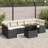 vidaXL Set de canapele pentru grădină 8 pcs Negru Rattan poli