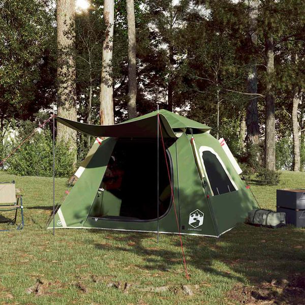vidaXL Cort de camping cupolă 4 persoane, setare rapidă, verde
