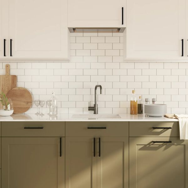 vidaXL Mânere de dulap, 10 buc., negru, 160 mm, oțel inoxidabil