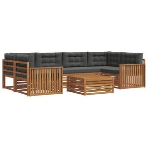 vidaXL Set de canapele de exterior 7 buc. Natural și Antracit