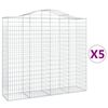 vidaXL Coșuri gabion arcuite 5 buc, 200x50x180/200 cm, fier galvanizat