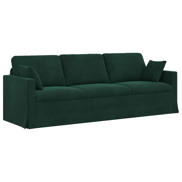 vidaXL Canapea Verde &icirc;nchis 228 x 78 x 80 cm Catifea