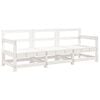 vidaXL Set mobilier de grădină, 3 piese, alb, lemn masiv de pin
