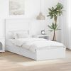 vidaXL Pat cu storage cu headboard Alb 75 x 190 cm Lemn compozit