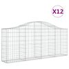 vidaXL Coșuri gabion arcuite 12 buc, 200x30x80/100cm, fier galvanizat
