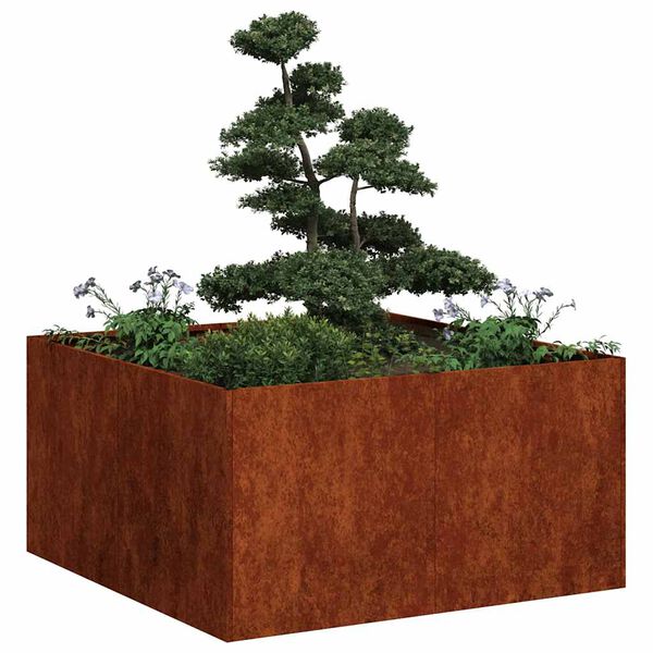 vidaXL Jardinieră Rusty 80x80x40 cm Oțel pentru intemperii