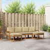 vidaXL Set de canapele de exterior 6 pcs Natural și Bej Lemn compozit
